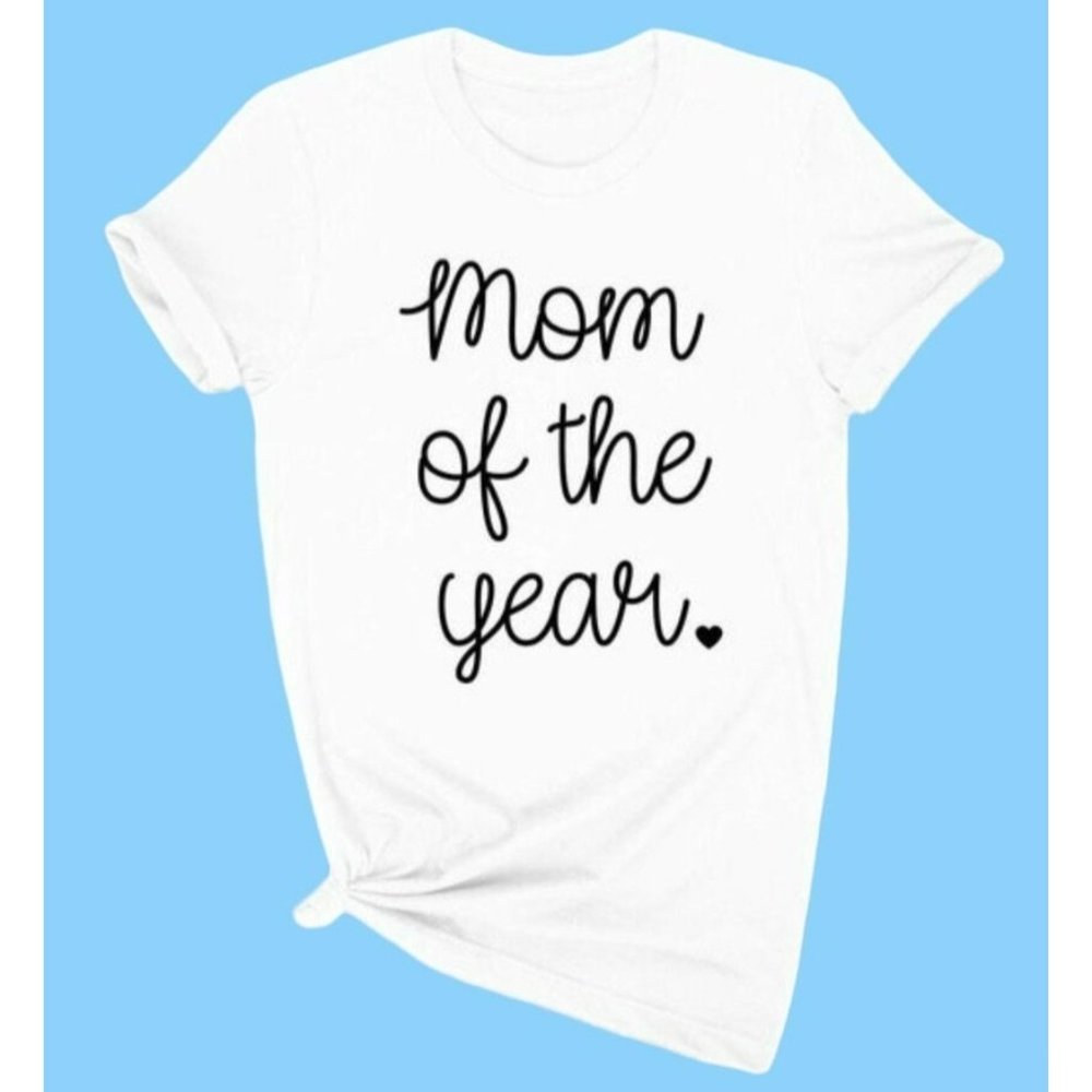 Alphia Mom of the Year Graphic Short Sleeve Tee White Size Medium NWT